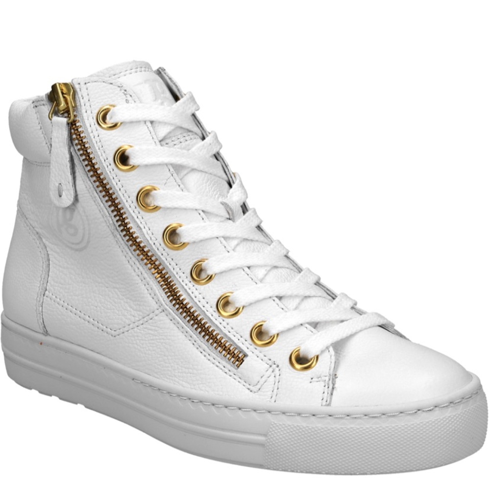 High top leather sneakers. White leather. US sizes. Never worn